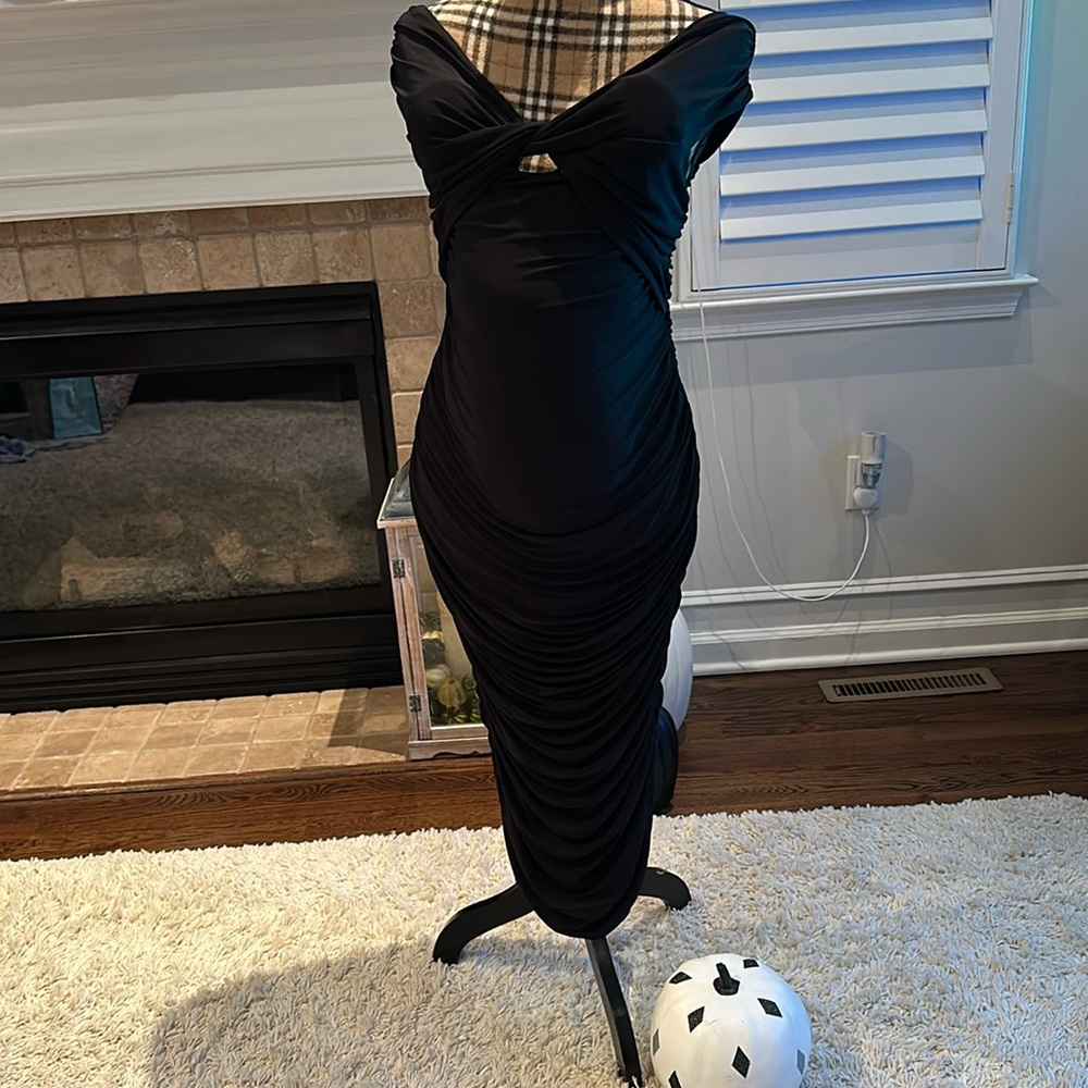 Women’s black off shoulder maternity dress
